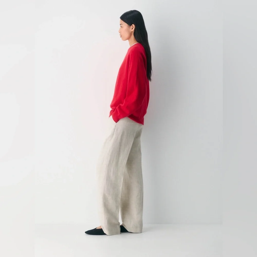 Aritzia Wilfred The Effortless Pant™ - CruiseLinen Cream Textured